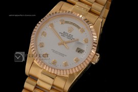 RLDDF10014 Full Gold White Dial Diamond Markers Swiss Eta 2836-2