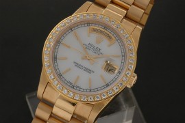 RLDDF10036 Full Gold White Dial Stick Markers Diam Bez Eta 2836