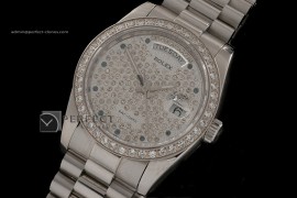 RLDDS10024 SS Full Diamonds Dial/Bezel Ruby Markers Eta 2836-2