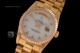 RLDDF10015 Full Gold White Dial Diamond Markers Swiss Eta 2836-2