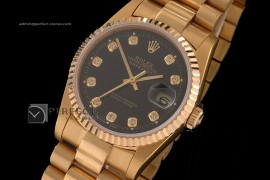 RDJMF1001FG Black Dial Diamond Markers Swiss Eta 2836-2