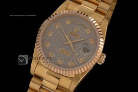 RLDDF10018 Full Gold Grey Jub Dial Diamond Markers Eta 2836-2