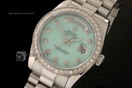 RLDDS10025 SS MOP Green Dial Diamond Markers/Bezel Eta 2836-2