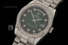 RLDDS10026 SS Burnt Green Dial Diamond Markers/Bezel Eta 2836