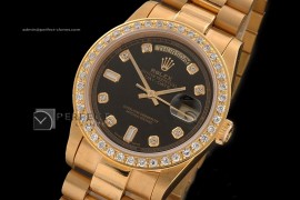 RLDDF10039 Full Gold Black Dial Diamond Markers Diam Bez Eta 283