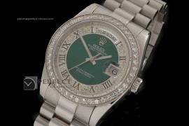 RLDDS10019 SS Full Diamonds Green Dial/Bezel Swiss Eta 2836-2
