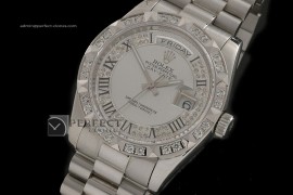 RLDDS10033 SS Diam/Wht Dial Roman Markers/ Diam Bezel Eta 2836