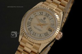 RDJLF10008 FG Gold Diam Dial Roman Markers Eta 2671-2
