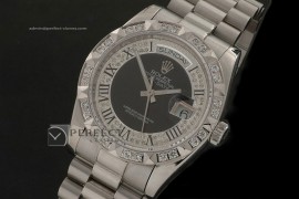 RLDDS10035 SS Diam/Blk Dial Roman Markers/ Diam Bezel Eta 2836