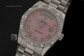 RLDDS10041 SS MOP Pink Dial Roman Markers/ Diam Bezel Eta 2836