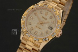 RDJLF10057 FG Gold Jub Dial Diamond Markers/Bez Eta 2671