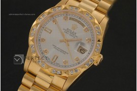 RLDDF10043 Full Gold Silver Dial Diam Markers/Bez Eta 2836