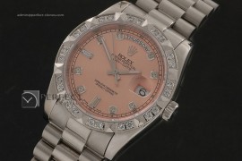RLDDS10042 SS Salmon Dial Diamond Markers/ Diam Bezel Eta 2836
