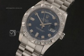 RLDDS10043 SS Dark Blue Dial Diamond Markers/ Diam Bezel Eta2836