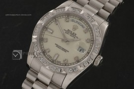 RLDDS10044 SS Cream Dial Diamond Markers/ Diam Bezel Eta 2836-2
