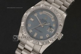 RLDDS10045 SS Ice Blue Dial Diamond Markers/ Diam Bezel Eta 2836