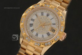 RDJLF10063 FG Diamond/White Dial Roman Markers/Bez Eta 2671