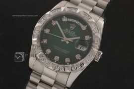 RLDDS10047 SS Burnt Green Dial Diam Markers/ Diam Bezel Eta 2836