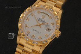 RLDDF10049 Full Gold White Dial Diam Markers/Bez Eta 2836