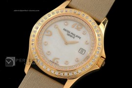 PP01019 Ladies Calastrava 4096 MOP White Swiss Quartz
