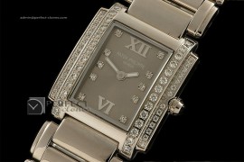 PP01001 Ladies 24 Hours Double Diamonds SS Grey Swiss Quartz