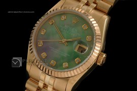 RDJMF10021 FG MOP Ex Green Dial Jubilee Roman Markers Eta 2836-2