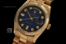 RLDDF10056 Full Gold Burnt Blue Dial Diam Markers Eta 2836