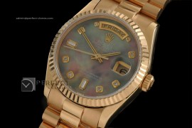 RLDDF10057 Full Gold Exotic Green Dial Diam Markers Eta 2836