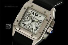 CARS10007 Ladies Santos 10Chrono SS White Quartz Working Chron