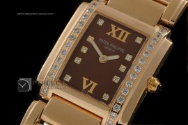 PP01013 Ladies 24 Hours Single Diamonds YG Chocolate Swiss Quart