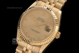 RDJMF10026 FG Gold Dial Jubilee Diam/Num Markers Eta 2836