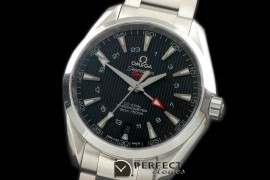 OMAT41-152 Aqua Terra GMT SS/SS Black Miyota 8205