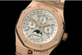 AP26574-111 Royal Oak 26574 Perpetual Calender RG/RG Wht A-2813