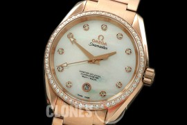 OMAT385-111SD Aqua Terra Ladies RG/RG MOP White A-2824