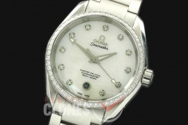 OMAT385-101SD Aqua Terra Ladies SS/SS MOP White A-2824