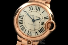 CARBA-MID-11 Ballon De Cartier Mid RG/RG White Roman Miyota