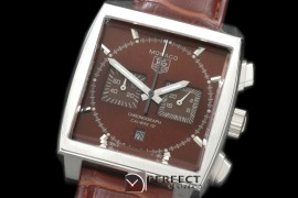 TGM00911 Monaco Classic SS/LE Brown Jap OS2Quartz Chrono