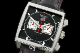 TGM00903 Monaco Classic SS/LE Black Jap OS2Quartz Chrono