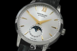 MBST10012 Star Calender Moonphase SS/LE White M-9105