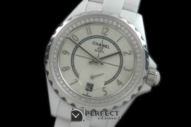 CHA365-101D J12 365 CER/CER White Num Swiss Qtz