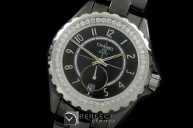 CHA365-102D J12 365 CER/CER Black Num Swiss Qtz