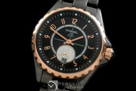 CHA365-116 J12 365 TT CER/CER Black Num Swiss Qtz