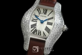 CAR-TOR-201D Tortue De Cartier SS/LE White Swiss Quartz