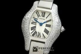 CAR-TOR-202D Tortue De Cartier SS/SS White Swiss Quartz