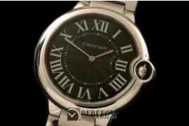 0 0 CARBA-MID-03 Ballon De Cartier Mid SS/SS Black Roman Miyota