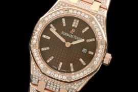 APLD01030D Royal Oak Ladies Diam/RG/RG Brown S-Qtz