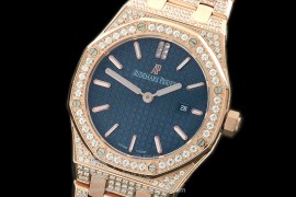 APLD01028D1 Royal Oak Ladies Diam/RG/RG Blue S-Qtz