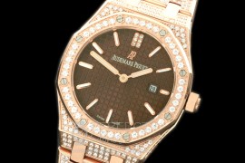 APLD01030D1 Royal Oak Ladies Diam/RG/RG Brown S-Qtz