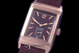 JLR-119 Reverso Classique RG/LE Brown Num/Stk Jap Quartz