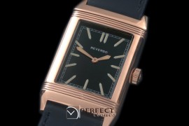 JLR-112 Reverso Classique RG/LE Black Stk Jap Quartz